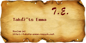 Takáts Emma névjegykártya