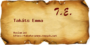 Takáts Emma névjegykártya